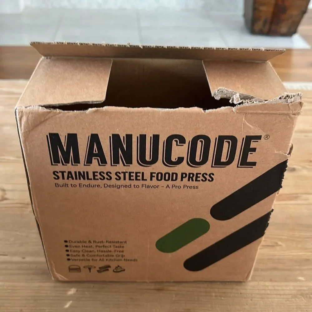 MANUCODE Smash Burger Press, Stainless Steel, Easy to Clean and Seasoning Free